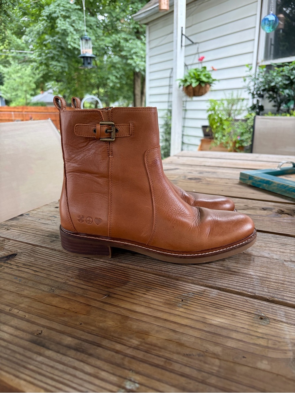 Lucky Brand Leather Ankle Boots in Cognac - Picture 5 of 8